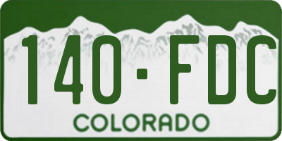 CO license plate 140FDC