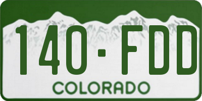 CO license plate 140FDD
