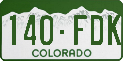 CO license plate 140FDK