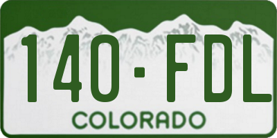 CO license plate 140FDL