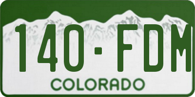 CO license plate 140FDM