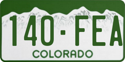 CO license plate 140FEA