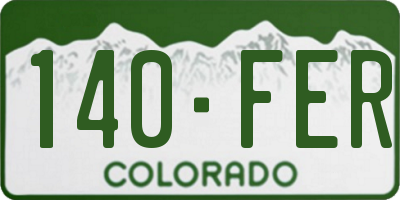 CO license plate 140FER