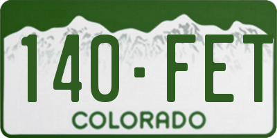 CO license plate 140FET
