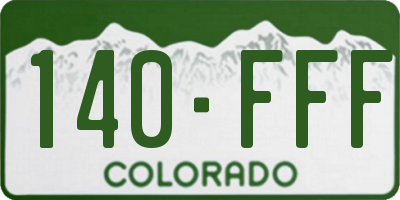 CO license plate 140FFF