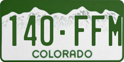 CO license plate 140FFM