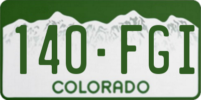 CO license plate 140FGI
