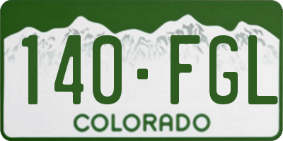 CO license plate 140FGL
