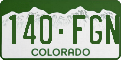 CO license plate 140FGN