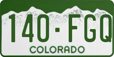CO license plate 140FGQ