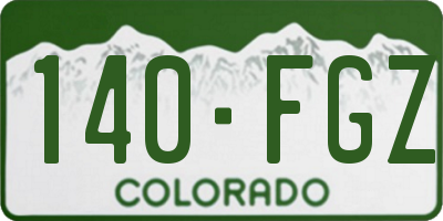 CO license plate 140FGZ
