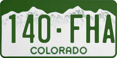 CO license plate 140FHA