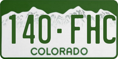 CO license plate 140FHC