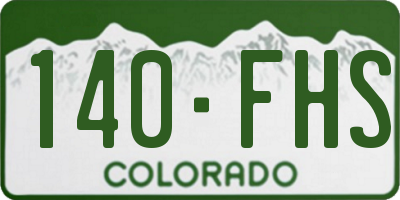 CO license plate 140FHS