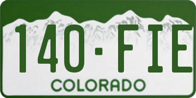 CO license plate 140FIE