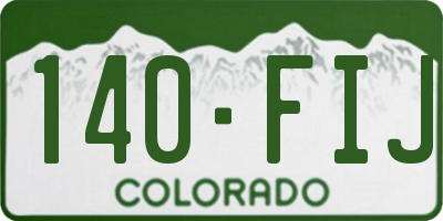 CO license plate 140FIJ