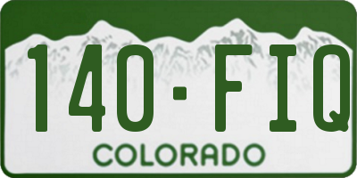 CO license plate 140FIQ