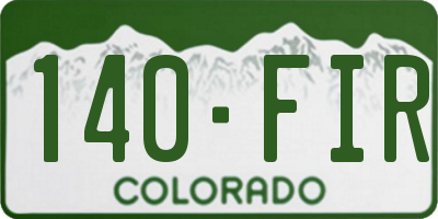 CO license plate 140FIR