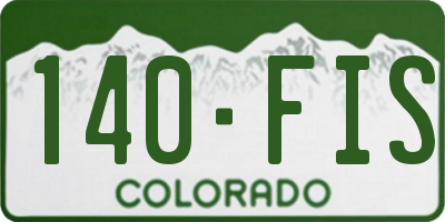 CO license plate 140FIS