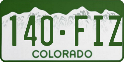 CO license plate 140FIZ