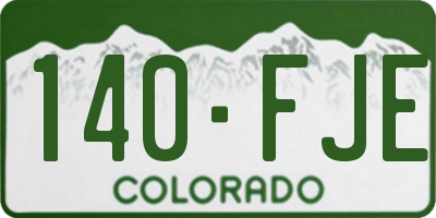 CO license plate 140FJE