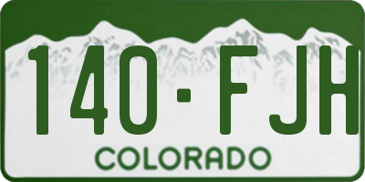 CO license plate 140FJH