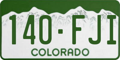 CO license plate 140FJI