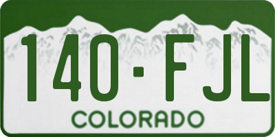 CO license plate 140FJL