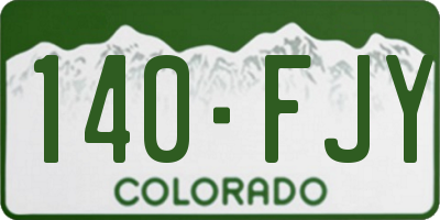 CO license plate 140FJY