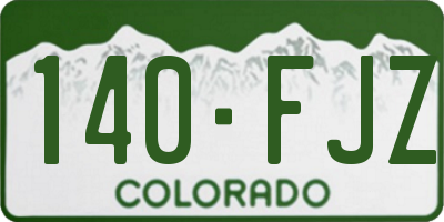 CO license plate 140FJZ