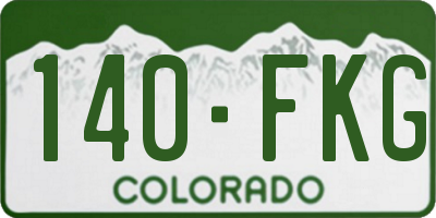 CO license plate 140FKG