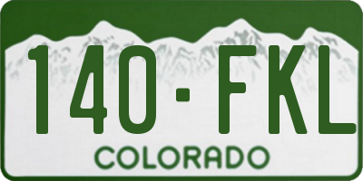 CO license plate 140FKL