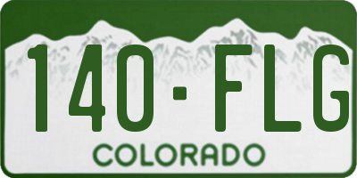 CO license plate 140FLG