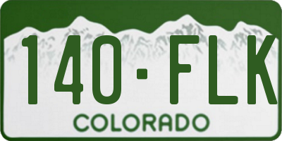 CO license plate 140FLK