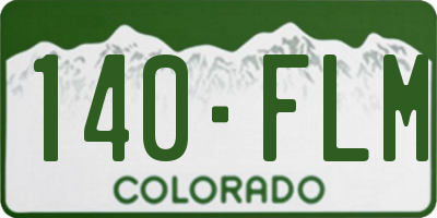CO license plate 140FLM