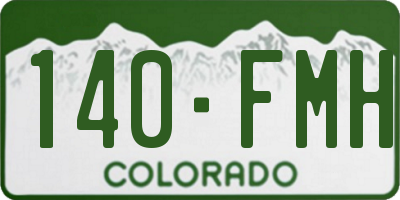 CO license plate 140FMH