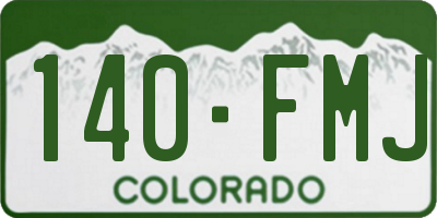 CO license plate 140FMJ