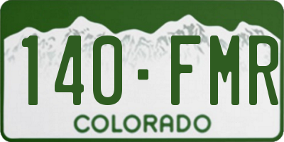 CO license plate 140FMR