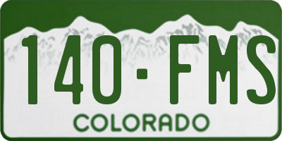 CO license plate 140FMS