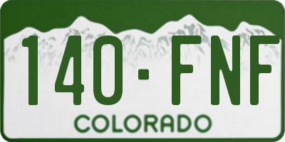 CO license plate 140FNF