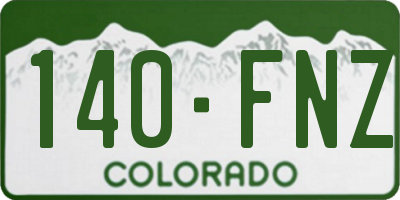 CO license plate 140FNZ