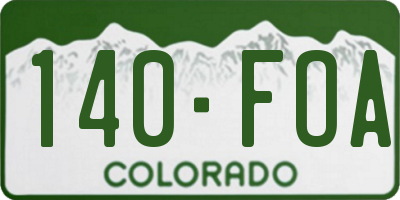 CO license plate 140FOA