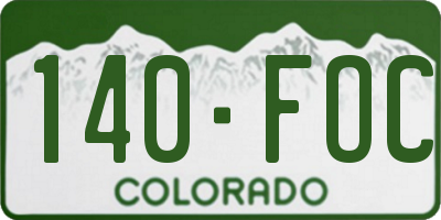 CO license plate 140FOC