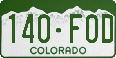 CO license plate 140FOD