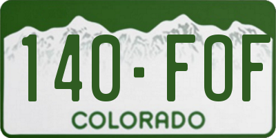 CO license plate 140FOF