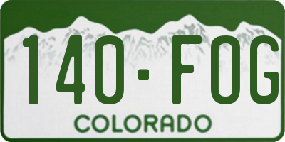 CO license plate 140FOG