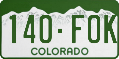 CO license plate 140FOK