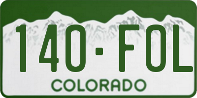 CO license plate 140FOL