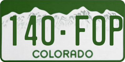 CO license plate 140FOP