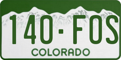 CO license plate 140FOS